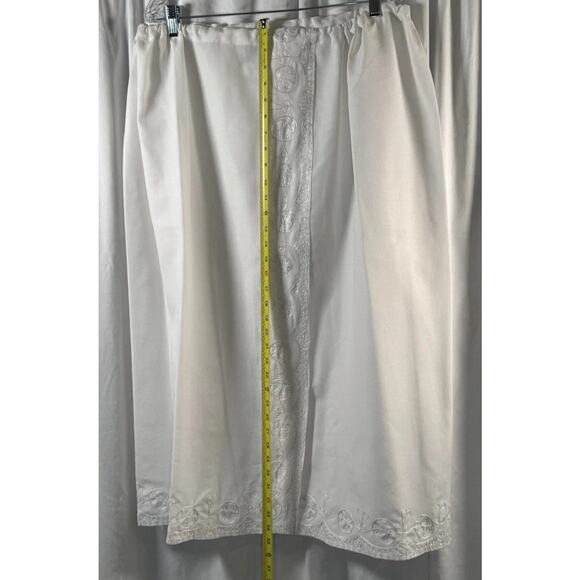 SHERMARKE Drawstring Waist Embroidered Trim Skirt, White Sz: OS, 82-33 - Picture 3 of 10